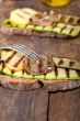 grilled vegetables on bread