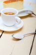 italian espresso coffee and cheese cake