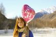 portrait cheerful girl with a balloon 