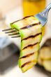 grilled zucchini courgette on a fork