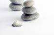Pyramid of the stones isolated on white background 