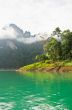 Beautiful green river and mountains