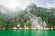 Beautiful green river and mountains