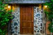 Wooden door in the evening