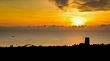 Silhouette view Hua Hin city at sunrise