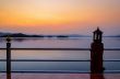 Landscape of sunset over lake
