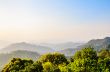 High angle view sky over mountain in sunset