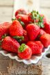 plate with fresh strawberries