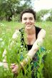 girl resting on fresh spring grass 