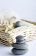 health spa setting over white background 