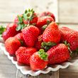 plate with fresh strawberries 