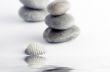 Pyramid of the stones isolated on white background 