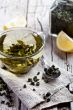 cup of green tea and lemon 