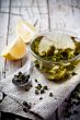 cup of green tea and lemon