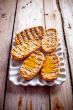 crackers with honey in plate
