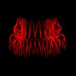 3d human red teeth - back view