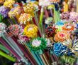 plastic flowers made from drinking straws