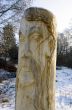 Wooden statue of the Slavic idol.  Ukraine. 