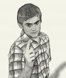 Sketch Teen boy body language - Finger Pointing