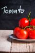 fresh tomatoes and blackboard