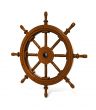 3d render of ship steering wheel isolated on white