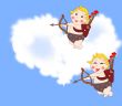 Naughty funny cupids arrows in the sky 