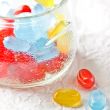 colorful candies in glass jar