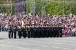 Russian soldiers march at the parade