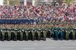 Russian soldiers march at the parade