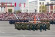 Russian soldiers march at the parade