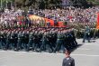 Russian soldiers march at the parade