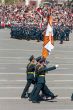 Russian soldiers march at the parade