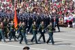 Russian soldiers march at the parade