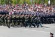 Russian soldiers march at the parade