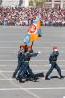 Russian soldiers march at the parade