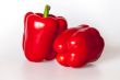 Two large red paprikas