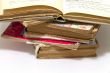 Pile of vintage paper books