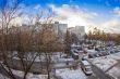 Winter city landscape by fisheye view