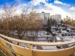 Winter city landscape by fisheye view