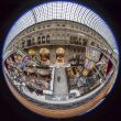 Moscow,Complete circular fisheye view of the trading floor