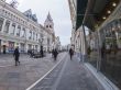 Moscow, Nikolskaya Street of by fisheye view