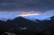 Winter evening mountain plateau landscape (Carpathian, Ukraine)