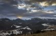 Winter evening mountain plateau landscape (Carpathian, Ukraine)