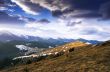 Winter evening mountain plateau landscape (Carpathian, Ukraine)