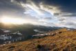 Winter evening mountain plateau landscape (Carpathian, Ukraine)