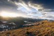 Winter evening mountain plateau landscape (Carpathian, Ukraine)