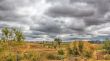 Dark clouds hovering over the fields