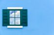 Sky reflection in the window glass