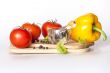 Sweet pepper of yellow color and ripe tomatoes