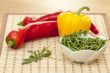 Sweet pepper and leaves of arugula